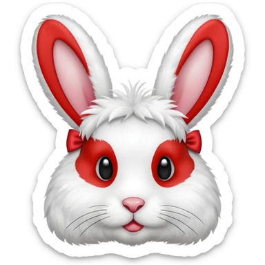 Red ribbon rabbit sticker