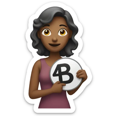 Woman holding 4b movement sign sticker