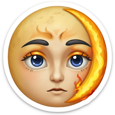moon burned eyebrows alchemy accident sticker