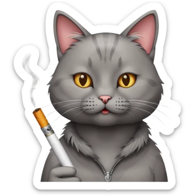 Cat smoking cigarettes  sticker