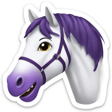 Horse with eggplant in mouth sticker