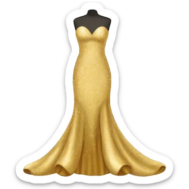 Golden glittery prom dress sticker