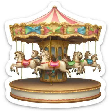 carousel with ribbons sticker