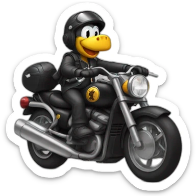 Black yoshi riding a motorbike  sticker