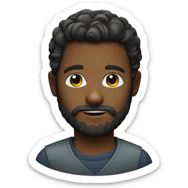 portrait of a bearded boy sticker