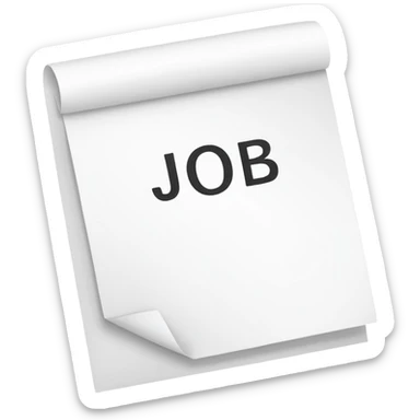 Make a emoji of a paper with the word Job on it sticker