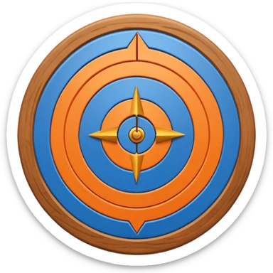 blue target with orange arrow in the center sticker