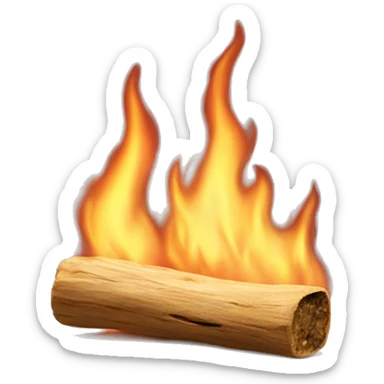 aesthetic burning palo santo stick realistic sticker