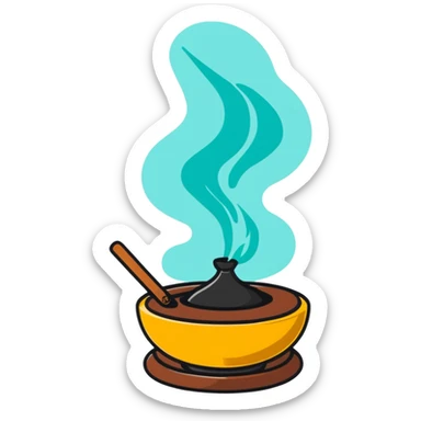 incense burner with smoke sticker