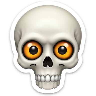 spooky skull, dark eye sockets sticker
