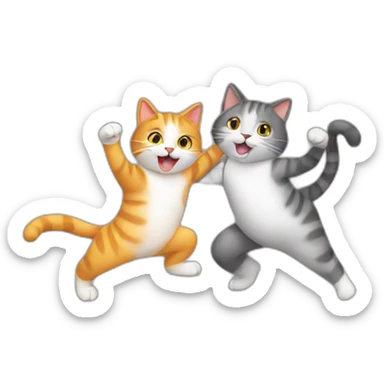 cat-and-cat-are-dancing sticker