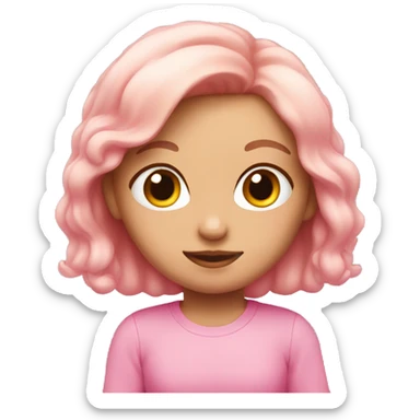 Cute pink emoji for girls  sticker