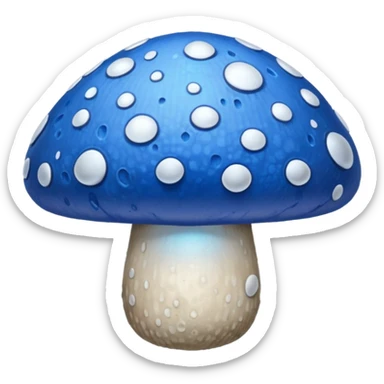 blue magic mushroom with diry sticker