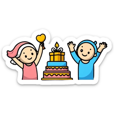 happy day celebration sticker