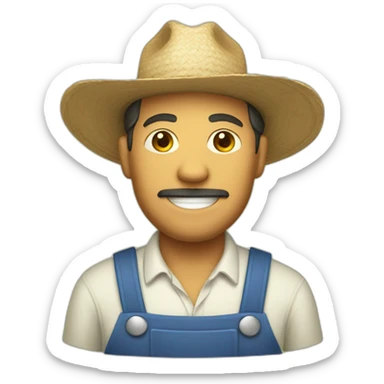 male farmer with hat and juice sticker
