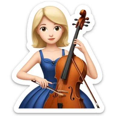 girl playing cello sticker