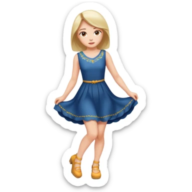 Beautiful girl with one knee down sticker