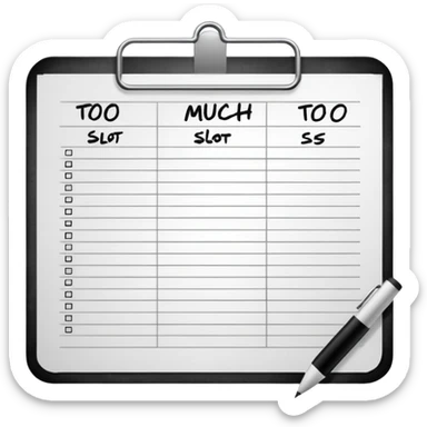 Timetable with one slot scribbled out: “too much sticker