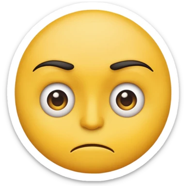 Emoji side-eyeing with a cocked eyebrow and disgusted lips sticker