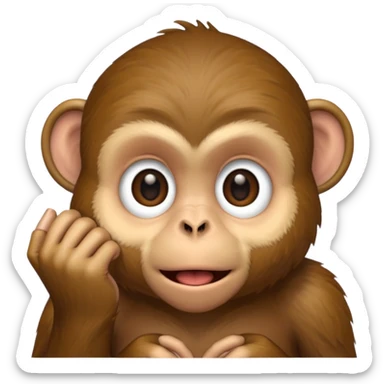 A monkey covering his mouth  sticker