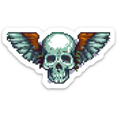flying skull sticker