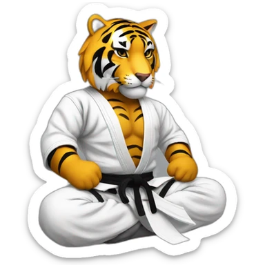 BJJ seated guard  Tiger  sticker