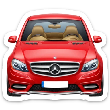 Auto rojo mercedes ben de alante sticker