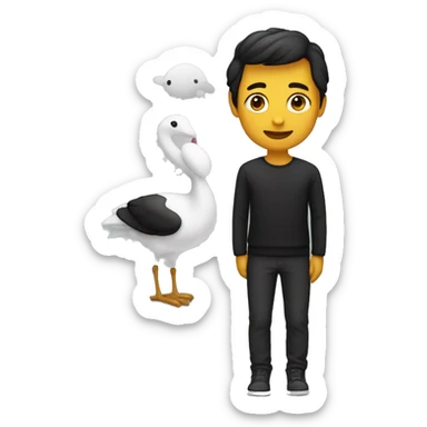 Une personne avec un pied noire el lotre blanc sticker