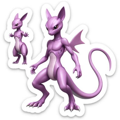  Cool Edgy Shiny Futuristic Ethereal Legendary Mewtwo-Digimon-Genesect-Palkia-Reptile-hybrid full body sticker