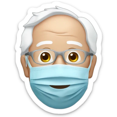 bernie sanders with mouth mask sticker