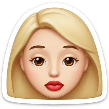 Blowing a kiss regular emoji face sticker