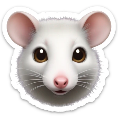 opossum looking straight again with a tear drop sticker