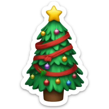 Create a Christmas tree with scarf  sticker