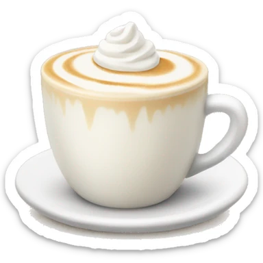 White cream latte  sticker