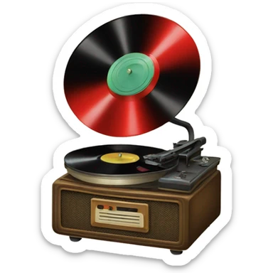 Vintage record player sticker