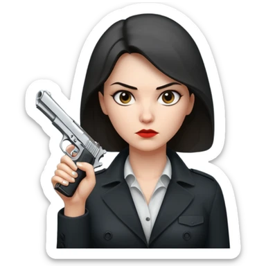 woman hitman with pistol sticker