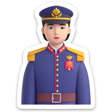 Military academy student with fantasy asian inspired uniform sticker