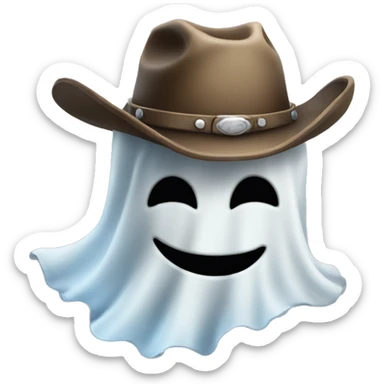 Ghost wearing a cowboy hat sticker