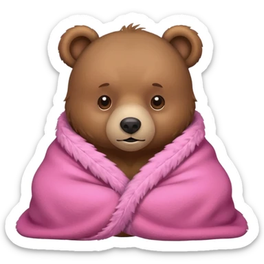 bear wrapped in a pink blanket sticker