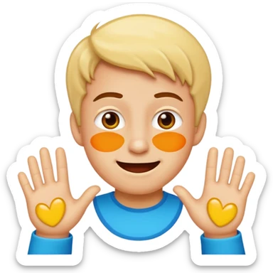 Simon from Sprunki, phase 2, playful gesture, colorful and bold emoji style sticker