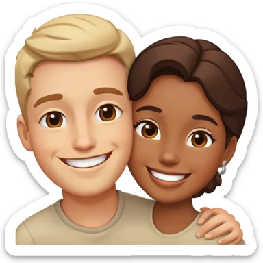 happy couple enjoying a moment sticker