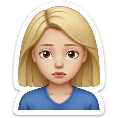 Recreate a dark blonde girl who is sick with the flu. sticker