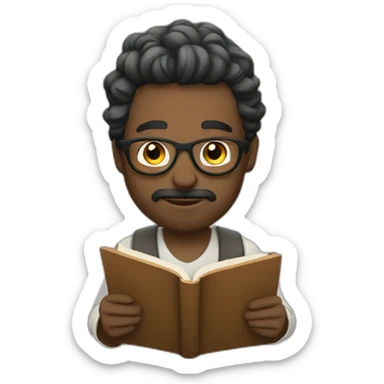 Poet writing sticker