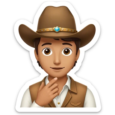 Cowboy hat and wedding ring sticker
