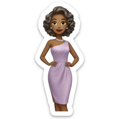beautiful woman in a cocktail dress sticker