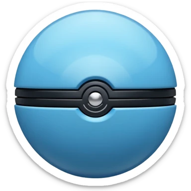 vibrant blue pokeball emoji with a black stripe and highlights sticker