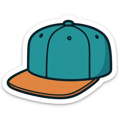 flat toon style snapback hat sticker