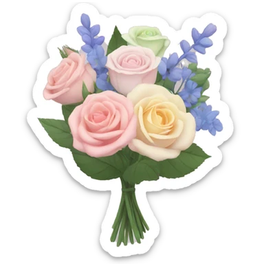 Pastel rose and wildflower bouquet  sticker