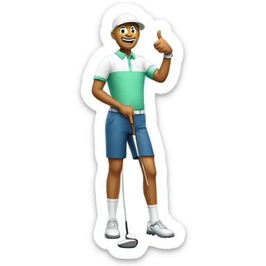 Golfer doing thumbs up sticker