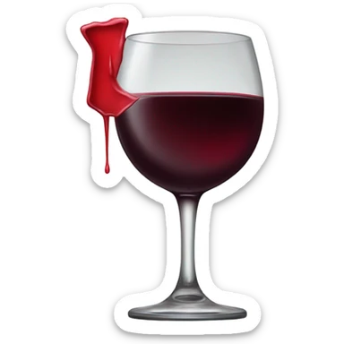 Red Wine glass with red lipstick stain  sticker